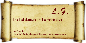 Leichtman Florencia névjegykártya
